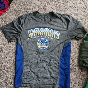 Warriors Basketball Gray and Blue Short Sleeve Tee